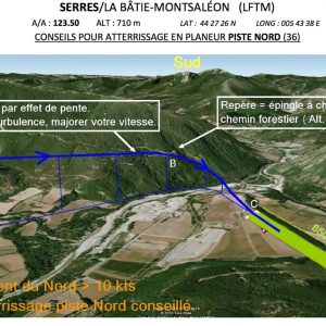 Aterrir à Serres piste nord